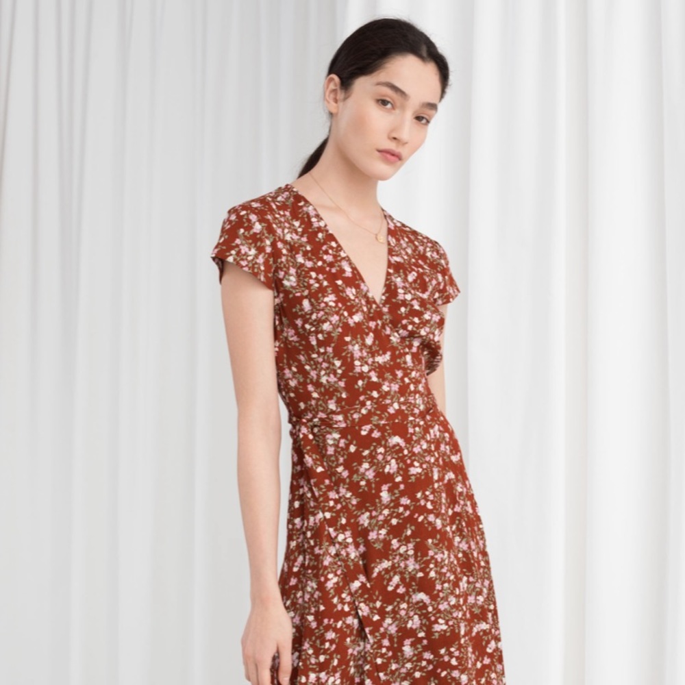 & Other Stories Wrap Midi Dress